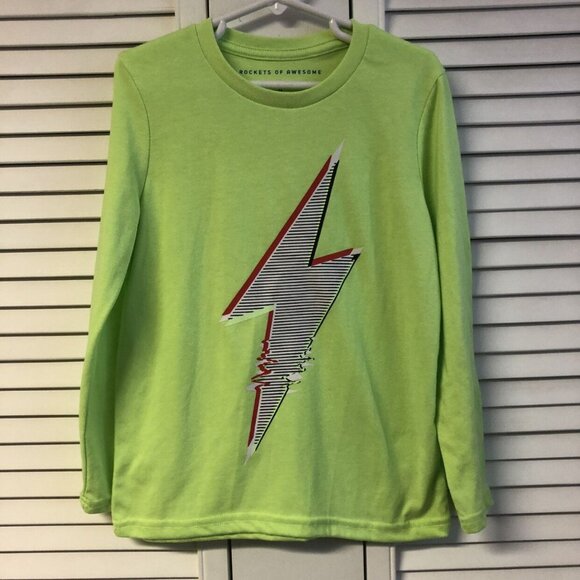 Rockets Of Awesome Size 6 Bright Long Sleeved Lightning Bolt Top - Picture 1 of 4